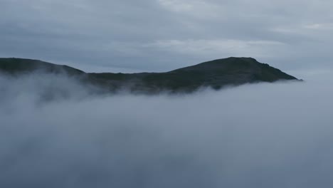 foggy mountain top in northern norway