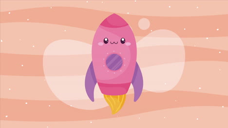 pink rocket start up animation