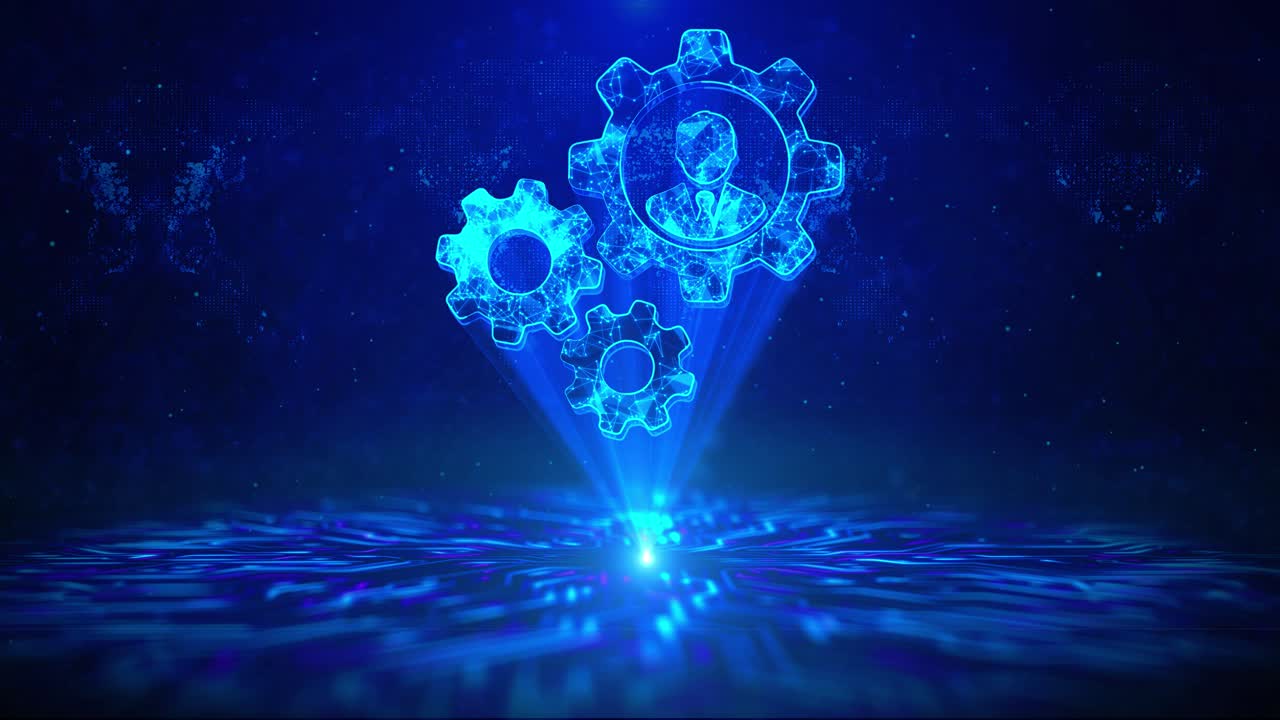 Automation text with hud rotation digital technology interface sci fi hologram cyberspace iot