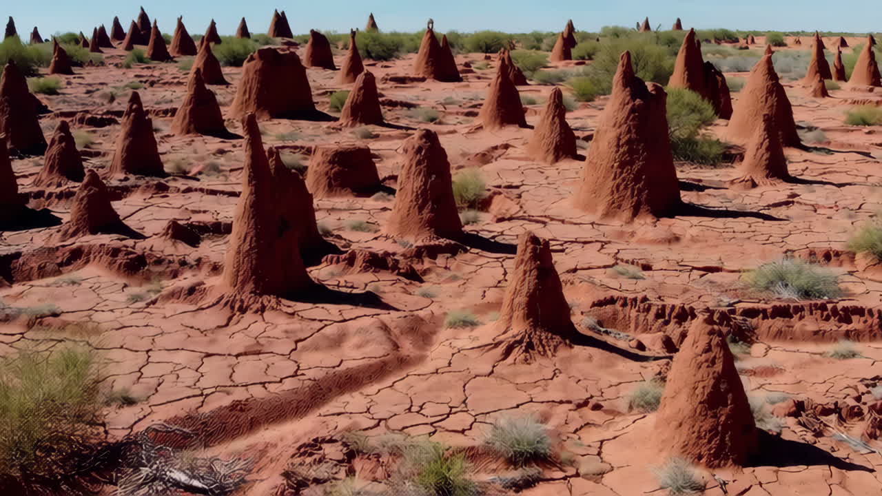 Amazing Ant Mounds in a Desert Landscape