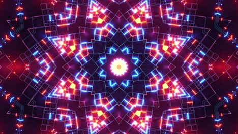 colorful animation pattern with star in the center. kaleidoscope vj loop