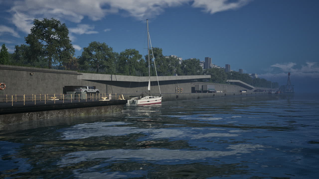 아름다운 수로 에서 배 를 항해 하는 것