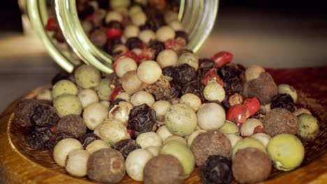 Macro-close-up-Mixed-peppercorns.-Dry-mix-peppercorns-close-up