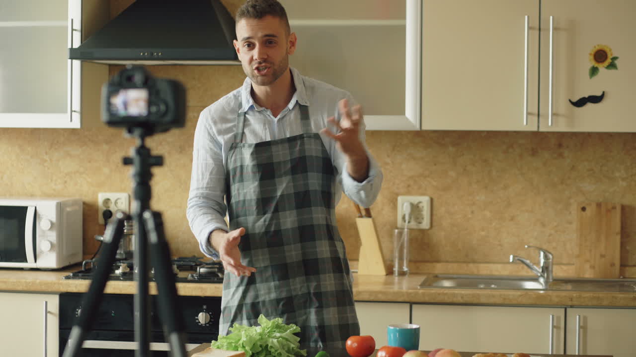 Cooking Tutorial Video by a Man in His Kitchen