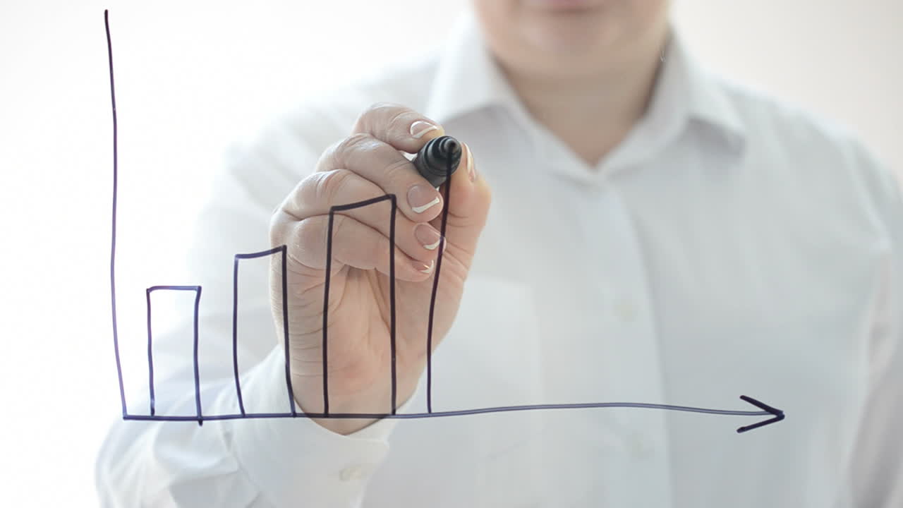 Dibujamos gráficos empresariales. Dibujamos con un marcador