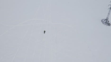 snowmobile on a snowy landscape