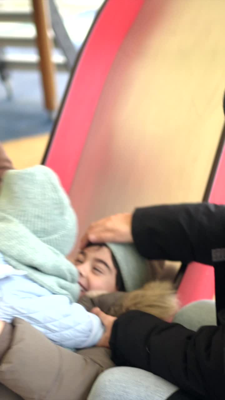 Happy Child Playing in Winter