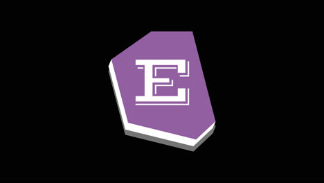 purple 3d letter e logo