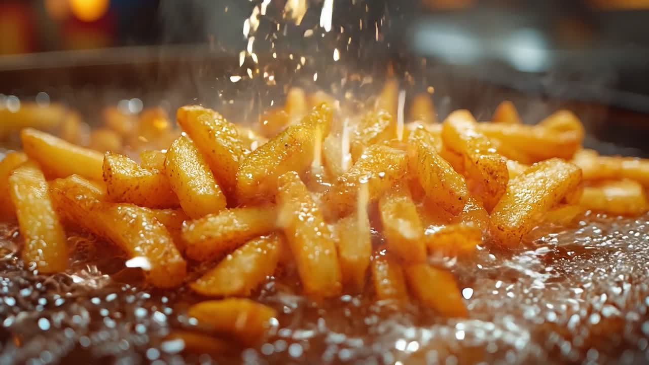 French fries being fried
