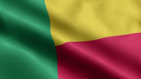 closeup waving loop 4k national flag of benin