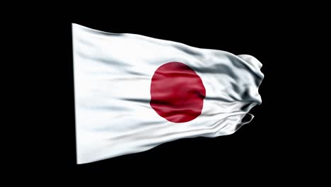 realistic japan flag is waving 3d animation. national flag of japan. 4k japan flag seamless loop animation.