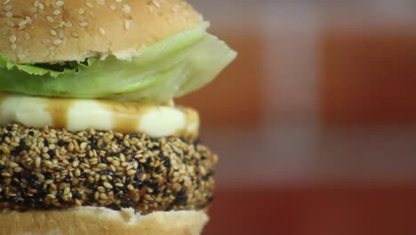 Nice-and-tasty-fryied-chicken-hamburger-with-sesame-seed