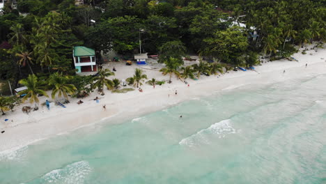 Palm-trees-on-White-sand-tropical-beach-of-Bohol,-Philiipines