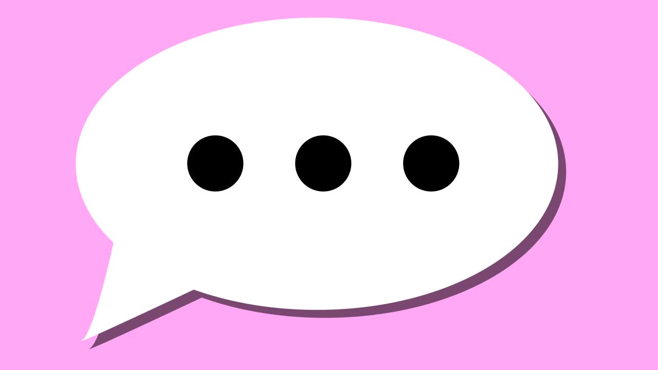 speech bubble icon, social media communications emoji pink