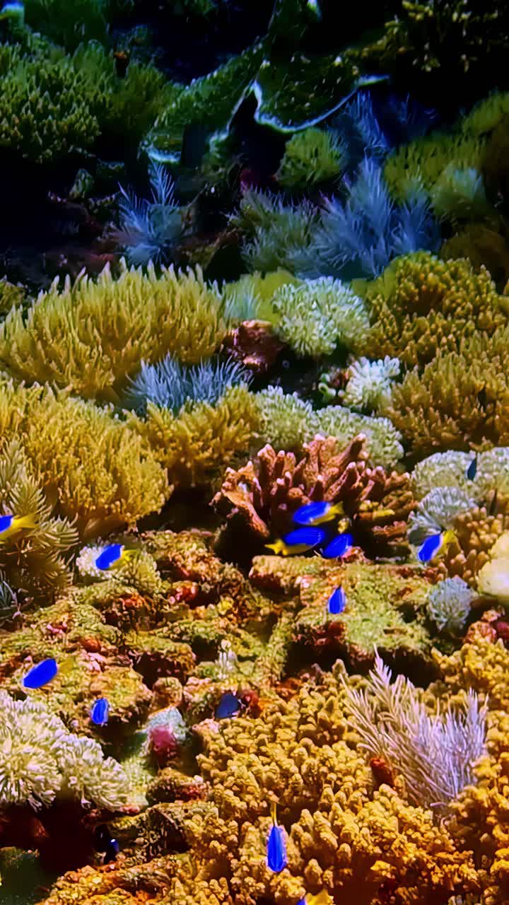 Coral reef colorful tropical fish snorkel view live aquarium vertical ...