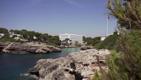 slow motion: beautiful coastline next to cala d'or in mallorca, spain