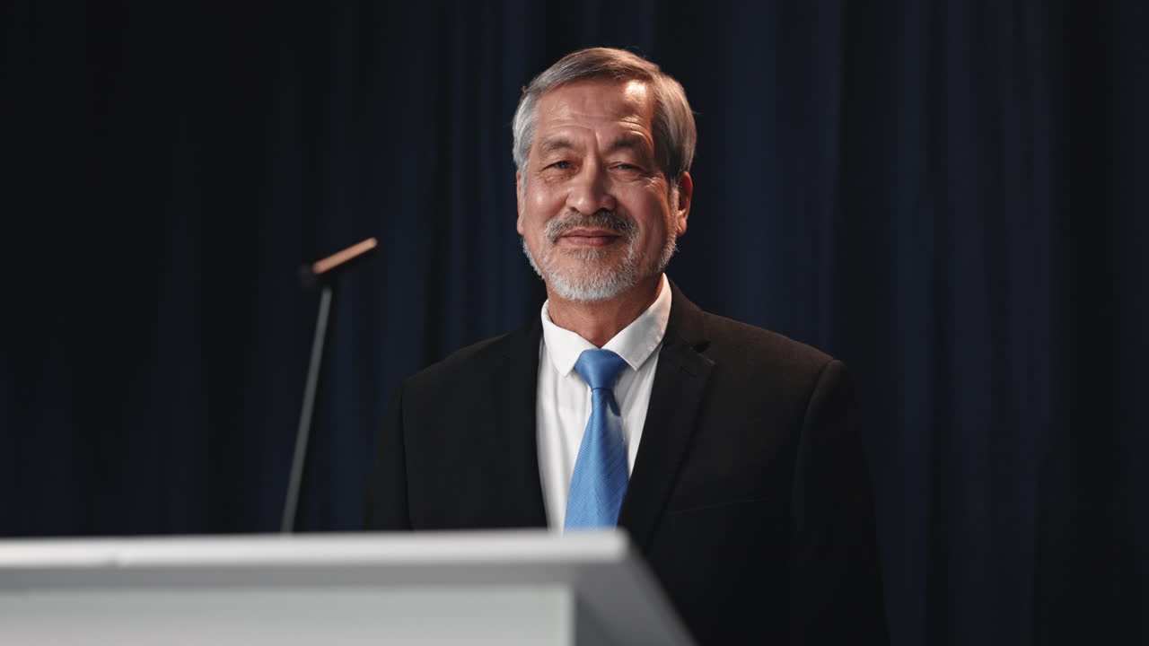 Man giving speech at podium