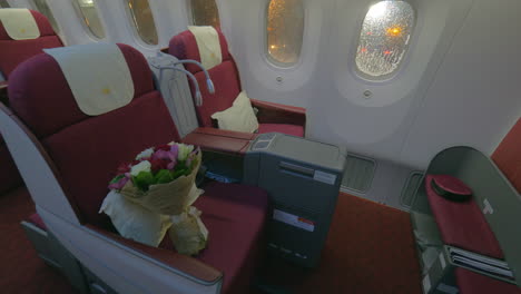 jet airplane interior view first class