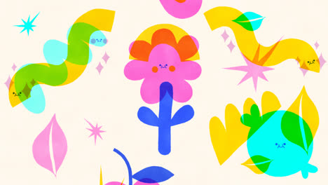 motion graphic of hand drawn risograph element collection