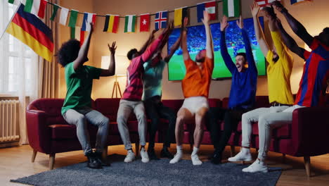 friends celebrating a soccer victory
