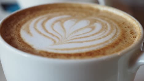 close-up of a latte art