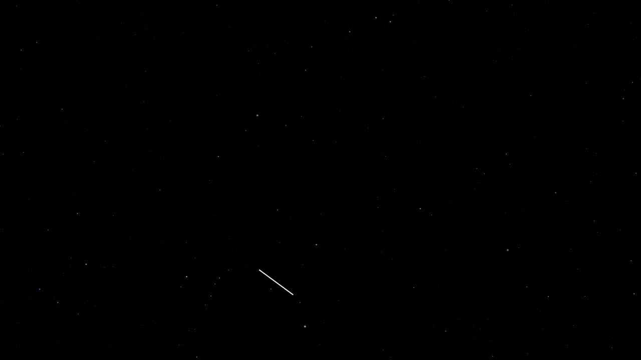 White shooting stars streak across a dark black night sky with subtle twinkling background stars
