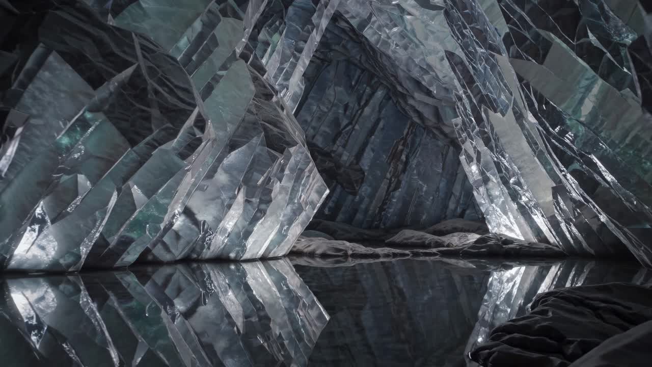 interior de la cueva cristalina