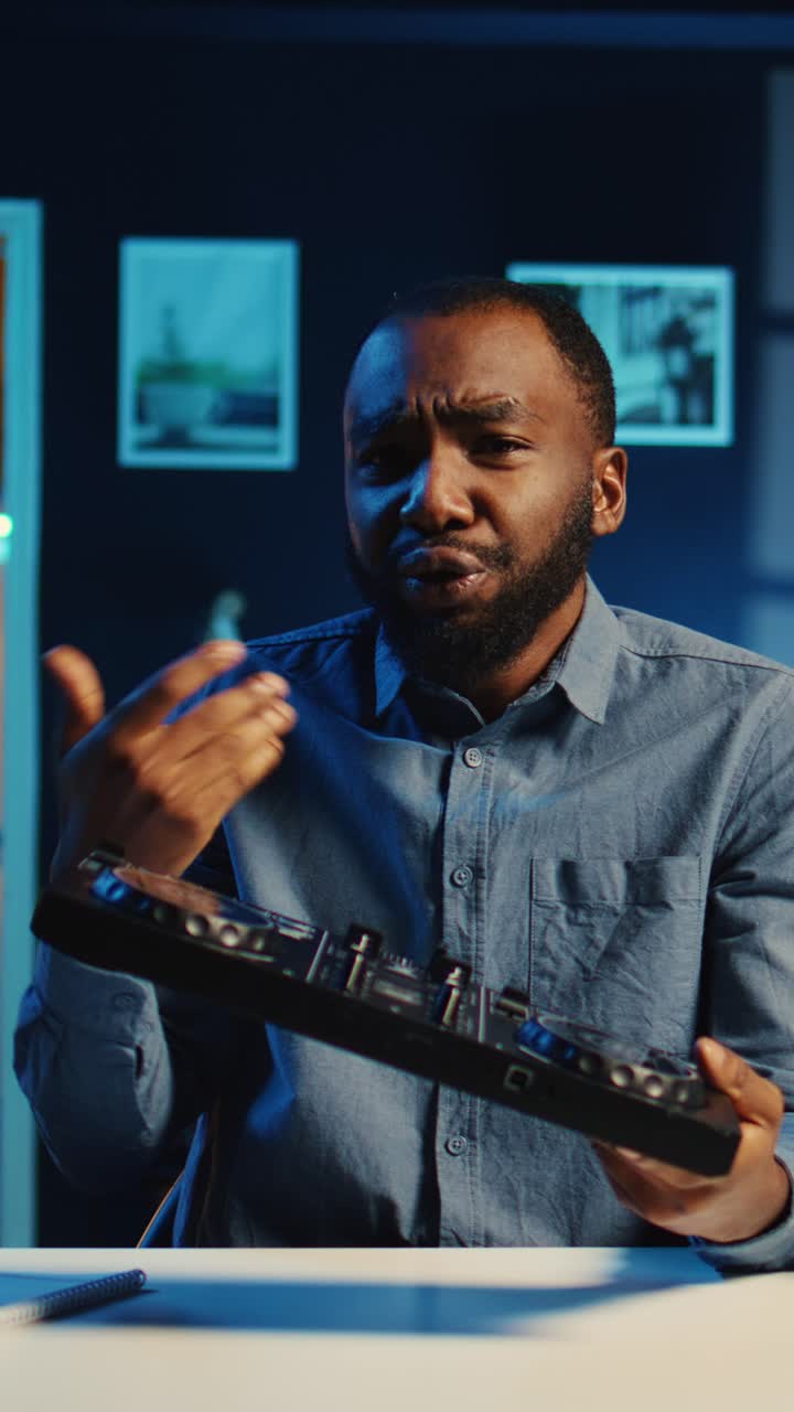 Vertical video Influencer films DJ tech content