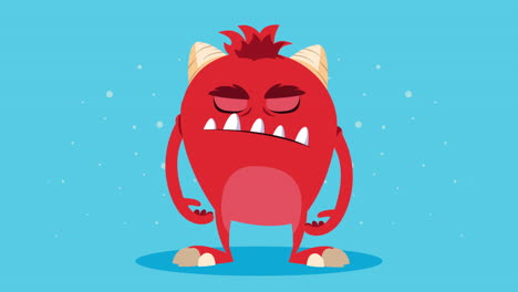 angry cartoon monster