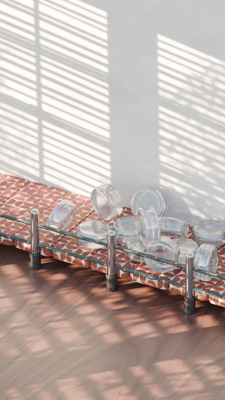 투명한 원을 가진 현대적인 기하학적 제품 디스플레이