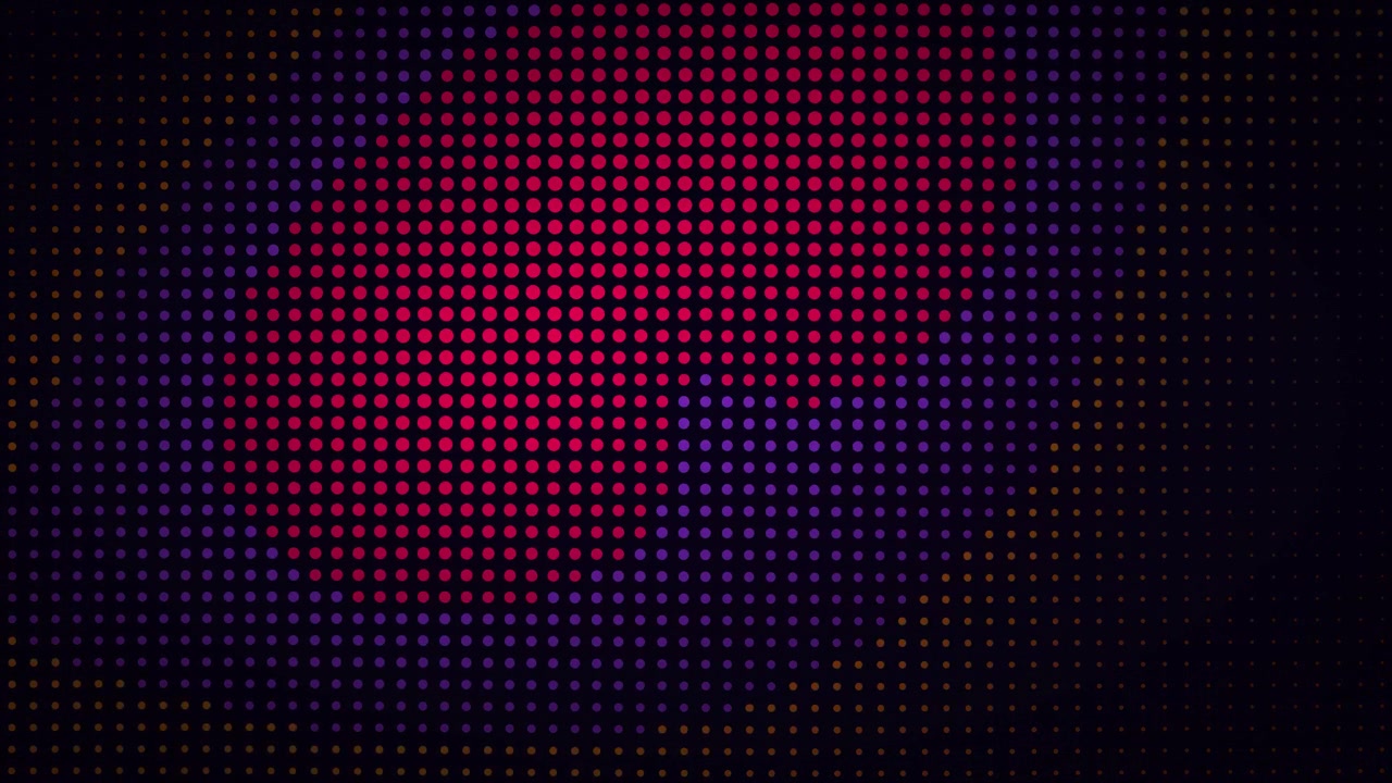 Sfondo astratto in movimento con punti LED colorati pulsanti