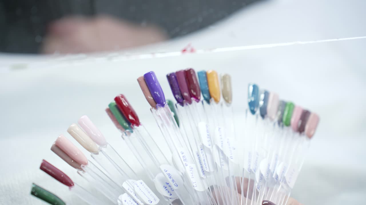 Colorful Paint Nails Chart and Art at Beuty Salon Gloss Nails Spa Exquisite detail, endless possibilities
