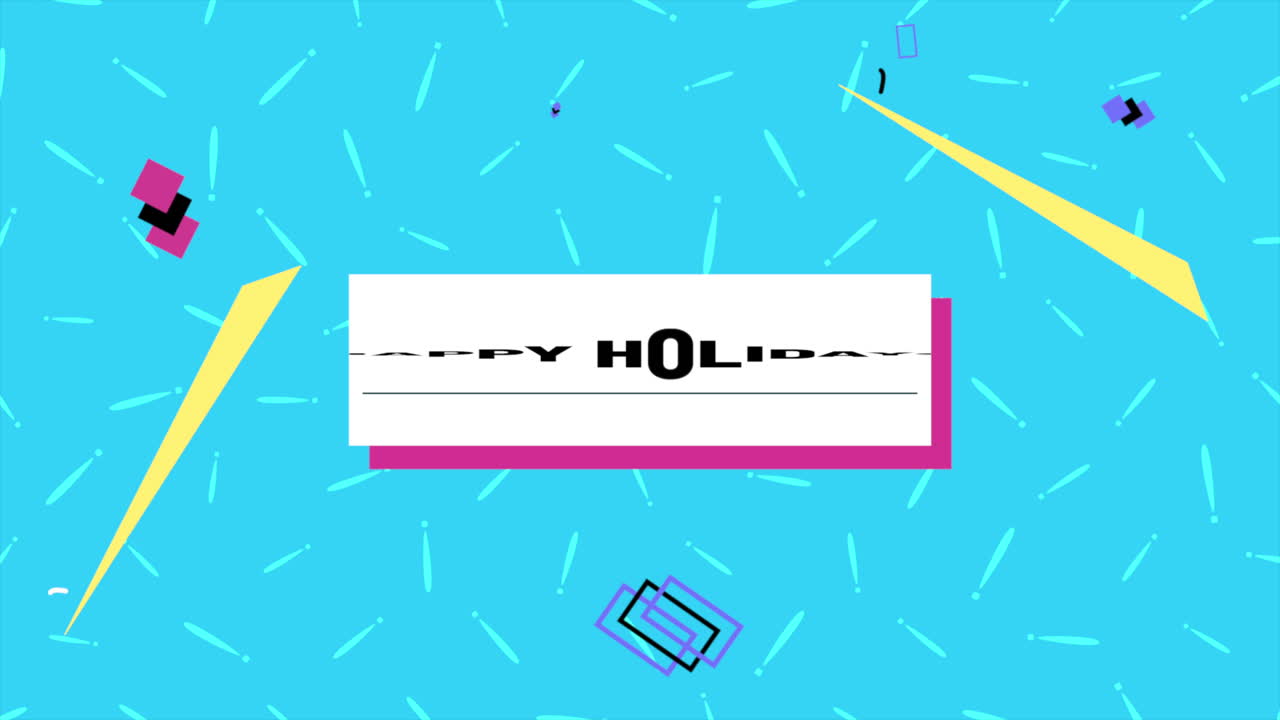 행복한 휴일을 즐거운 기하학적 모양으로 축하하십시오.