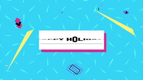 felices fiestas celebradas con alegres formas geométricas