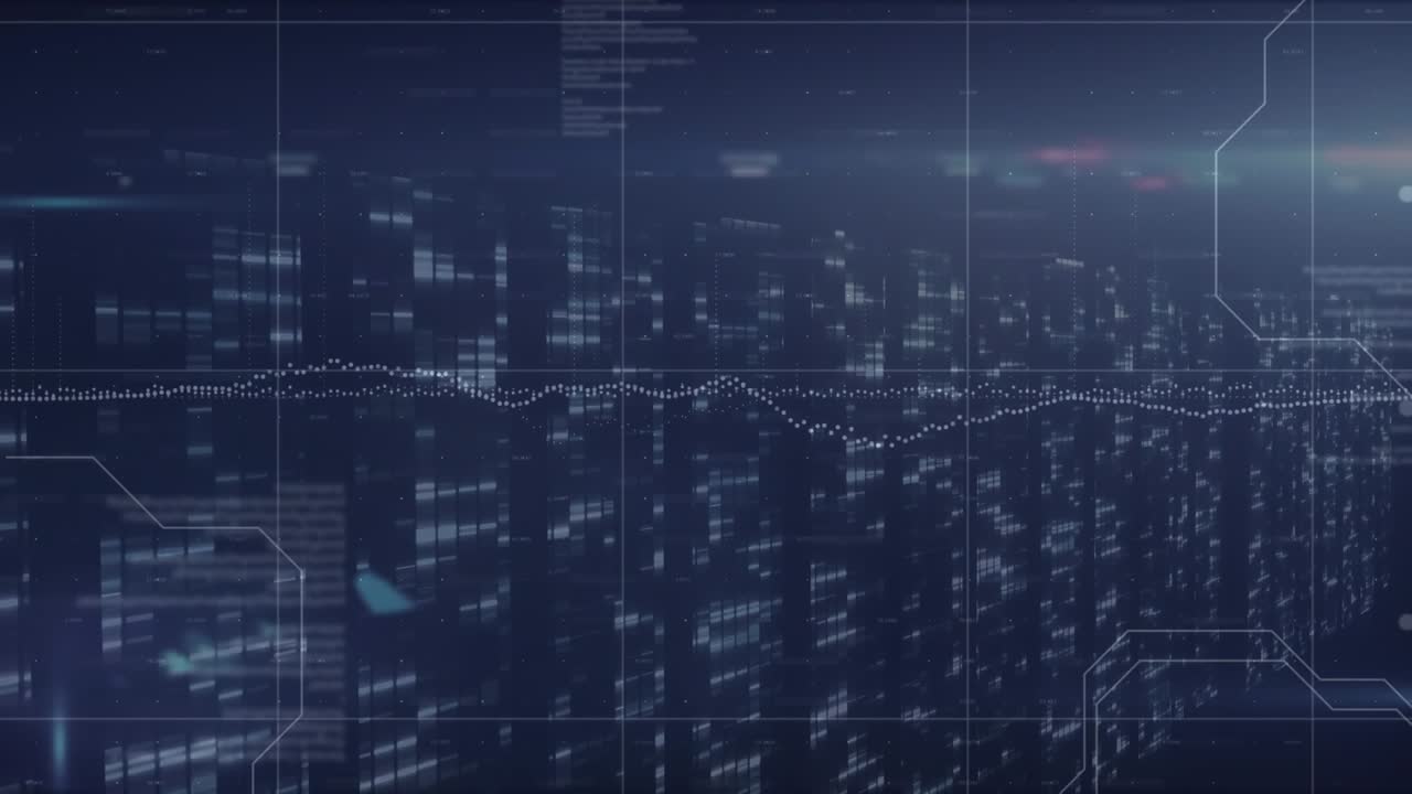 Animation of financial data processing over computer servers
