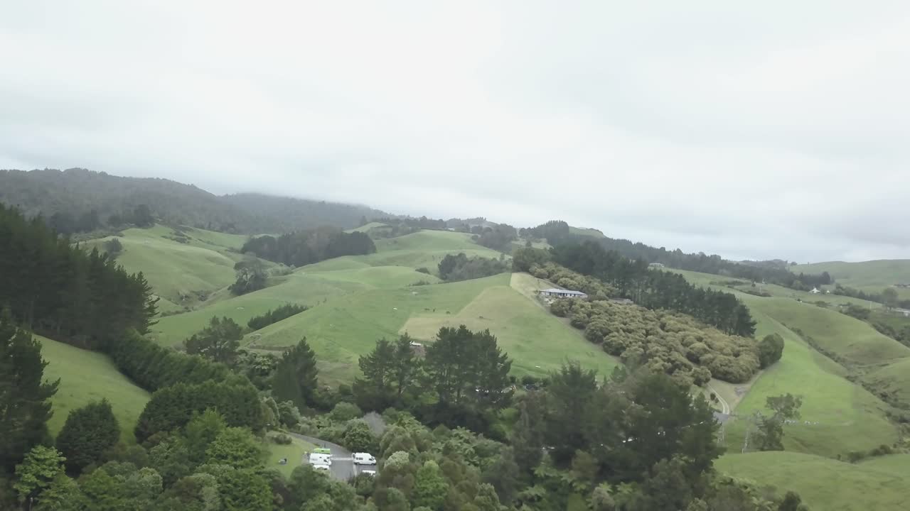 Rolling green hills landscape