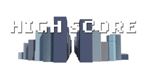 animation of high score text over digital cityscape