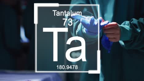 animation of chemical formula over caucasian doctor at hospital