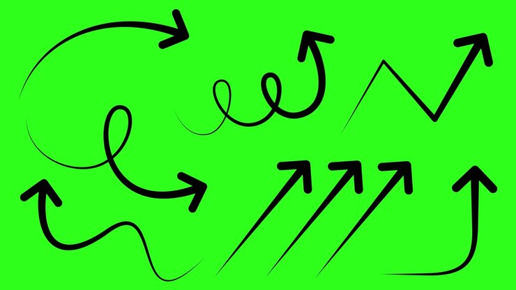 Arrows morphing and flowing across frames