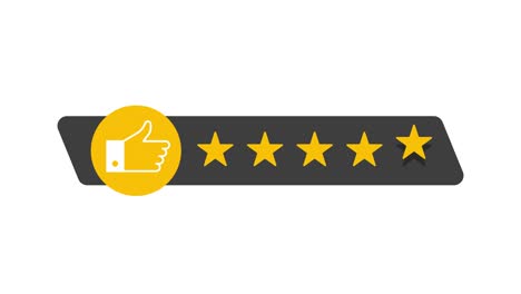 rating stars badges on a white background. motion graphics.