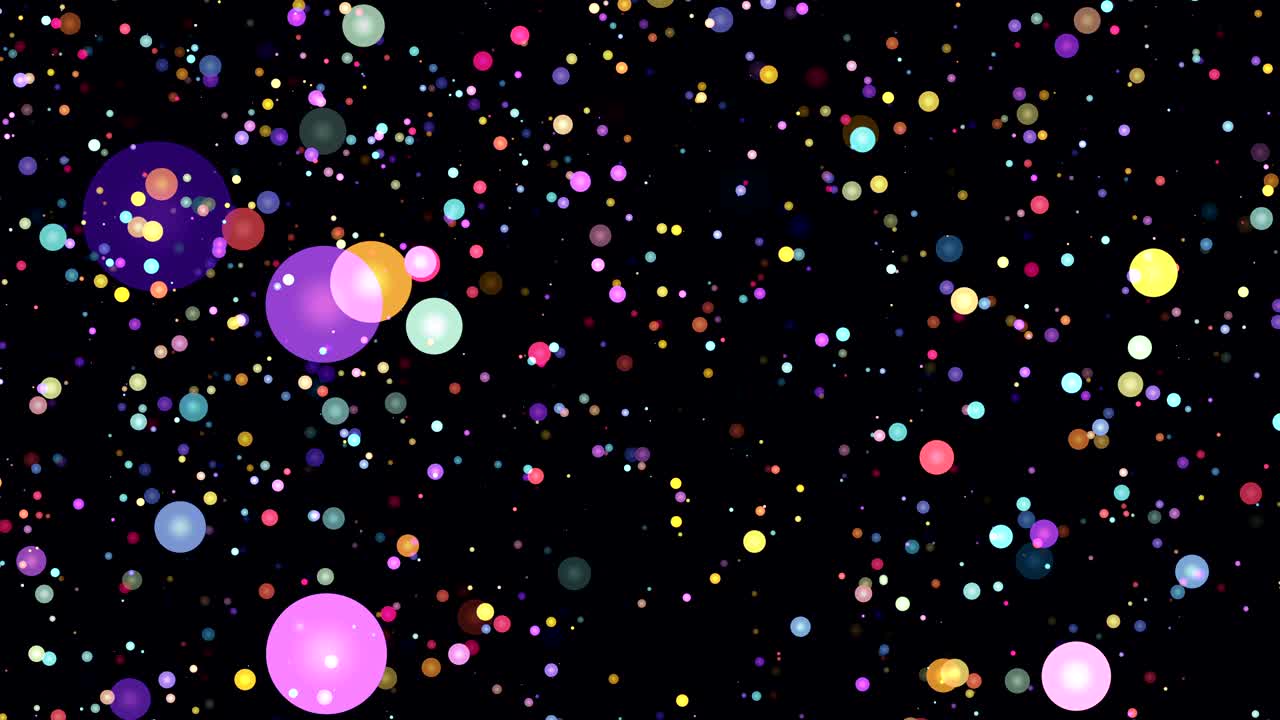 우주에서 움직이는 다채로운 입자들이 많이 있습니다.