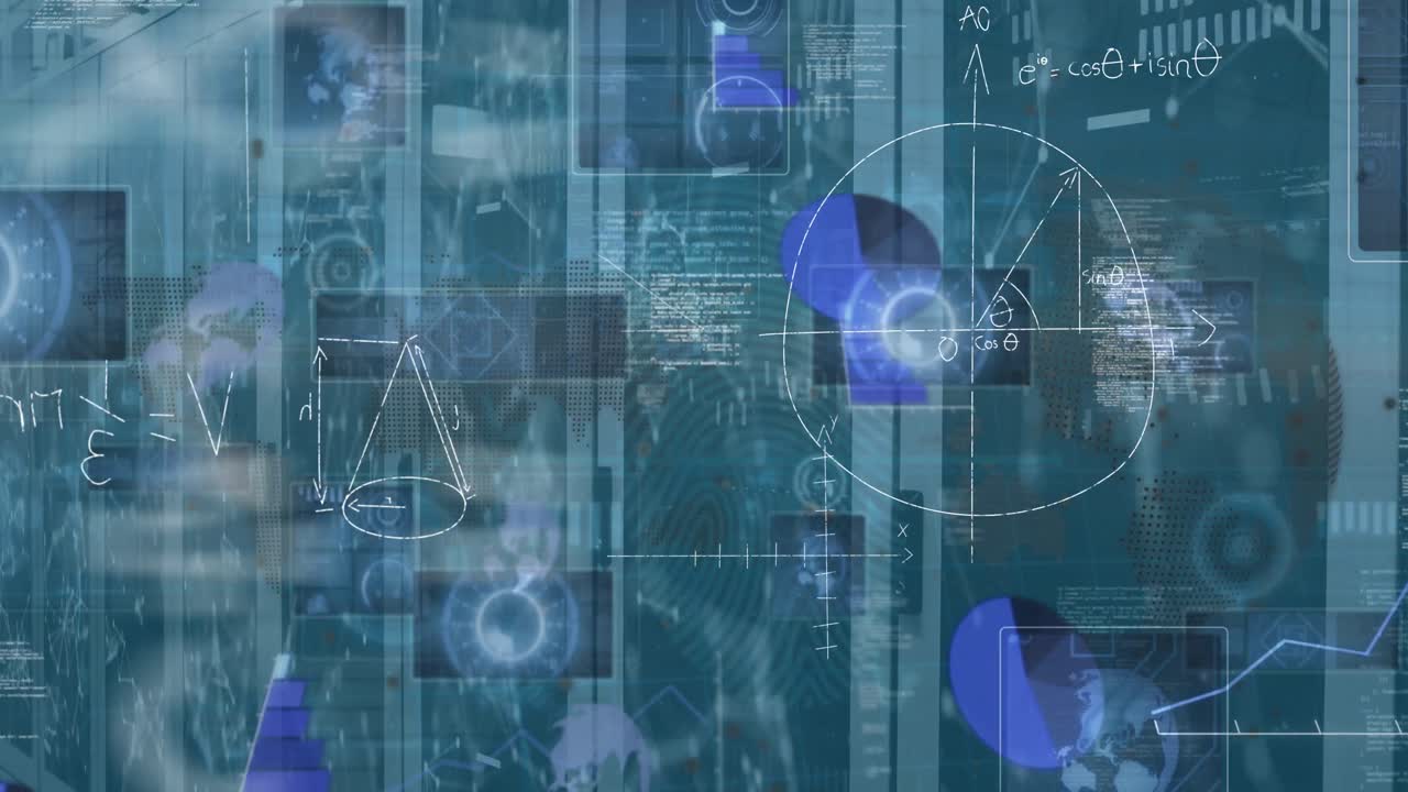 animación de ecuaciones matemáticas y procesamiento de datos a través de la sala de servidores