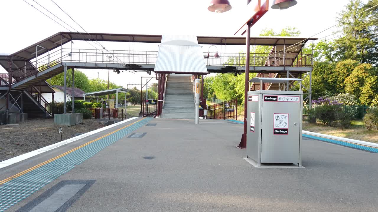 A railway platform in the beautiful Blue Mountains Australia