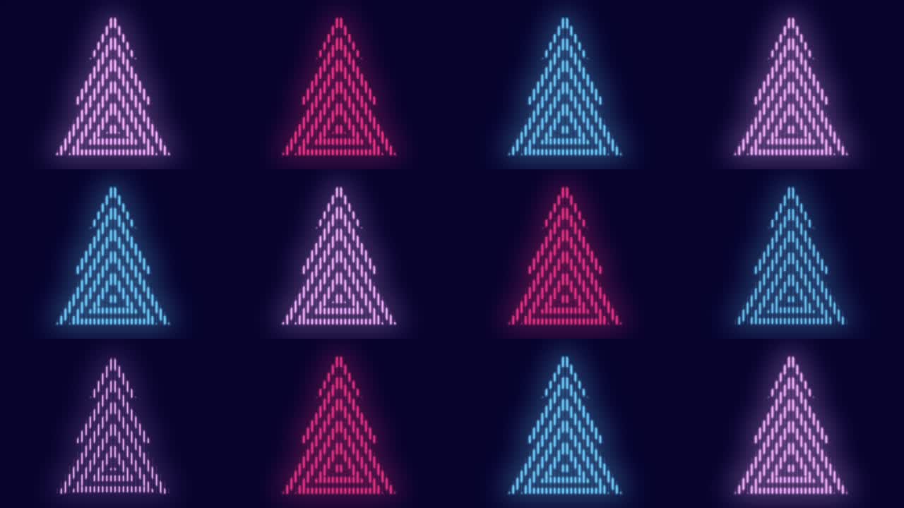 patrón de árboles de navidad con luz led de colores neón pulsante