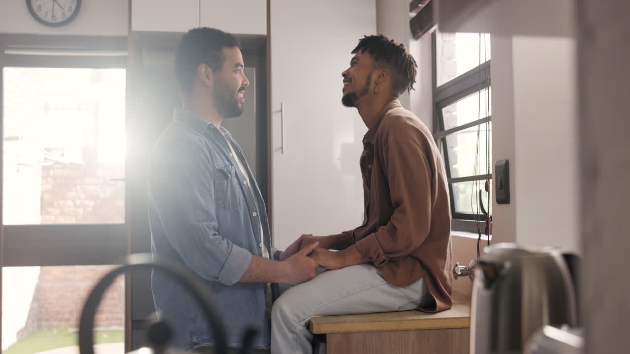 Happy Gay Couple in Kitchen