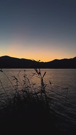 sunset over the lake