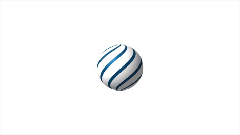 추상적인 색 3d 회전 구와 파란색 줄무 비디오 애니메이션