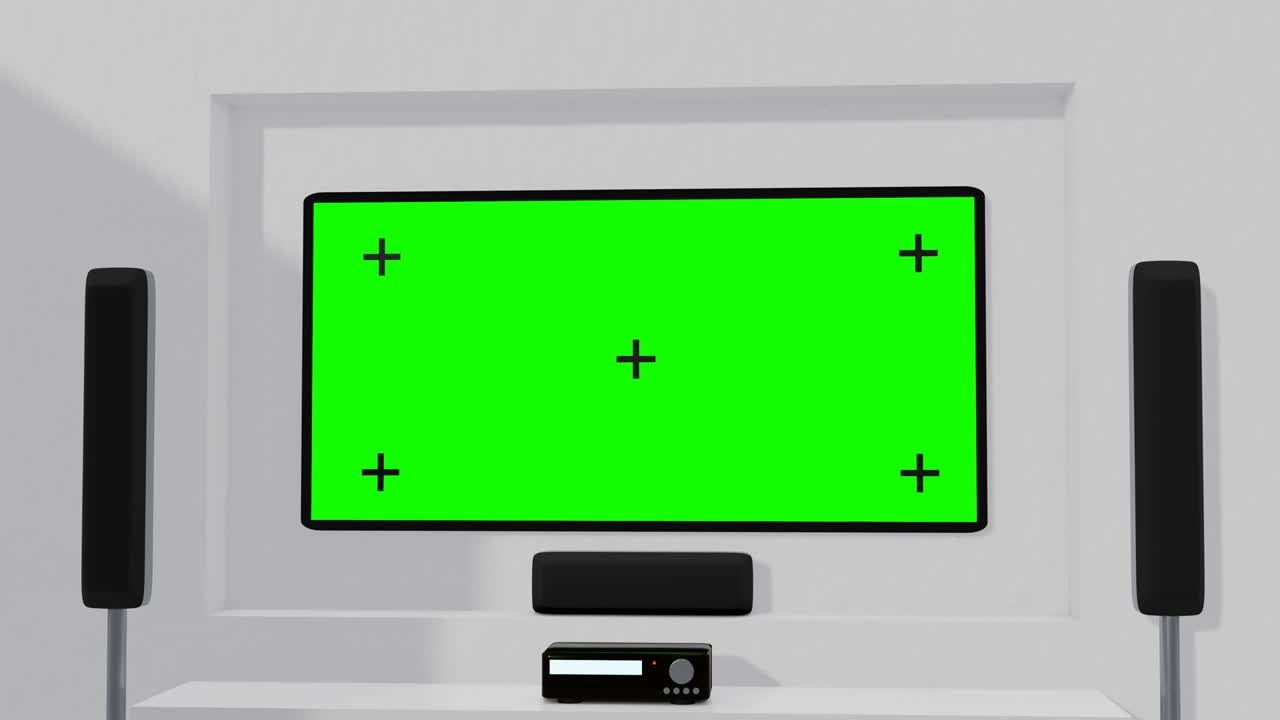 pantalla verde en la pantalla del cine en casa.