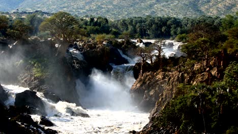 epupa falls on the kunene river in namibia