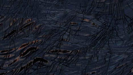 black abstract background. detailed displaced surface. abstract planet surface. noise texture. 3d rendering animation loop. 4k uhd